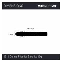 Winmau Winmau Dennis Priestley Diamond 3-Zero Steel Tip Darts 19g -SNOOKER - POOL Store 1514 DennisPriestley2024SE19g Image7