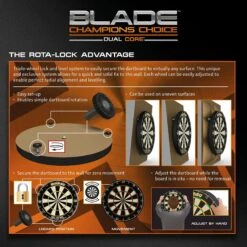 Winmau Winmau Champions Choice Dual Core Bristle Dartboard -SNOOKER - POOL Store 3023 Champions Choice Rota Lock