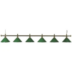 CueCraft Brass Snooker Table Light With Six Green Shades
