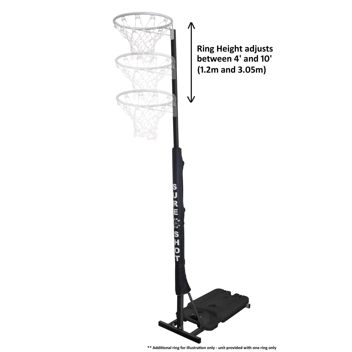 Sure Shot Sure Shot Easiplay Junior Black Netball Unit 2 Sure Shot Sure Shot Easiplay Junior Black Netball Unit - Image 2