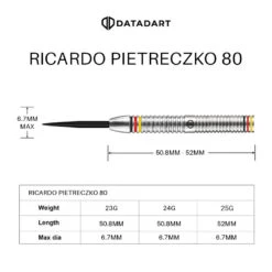 DataDart Datadart Ricardo Pietreczko 80% Tungsten Darts 25g 8 DataDart Datadart Ricardo Pietreczko 80% Tungsten Darts 25g -SNOOKER - POOL Store RIcardoPietreczko80dimensionscopy 1