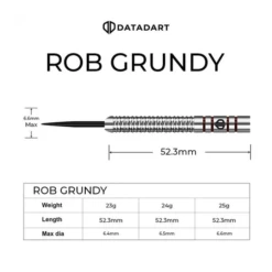 DataDart Datadart Rob Grundy GRENADE 90% Tungsten Darts 24g -SNOOKER - POOL Store RObGrundydimensions