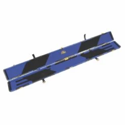 Peradon Peradon Leather Black Blue Patchwork Snooker Cue Case For 3/4 Jointed Cues -SNOOKER - POOL Store S2696 BLABLU PAT OPEN