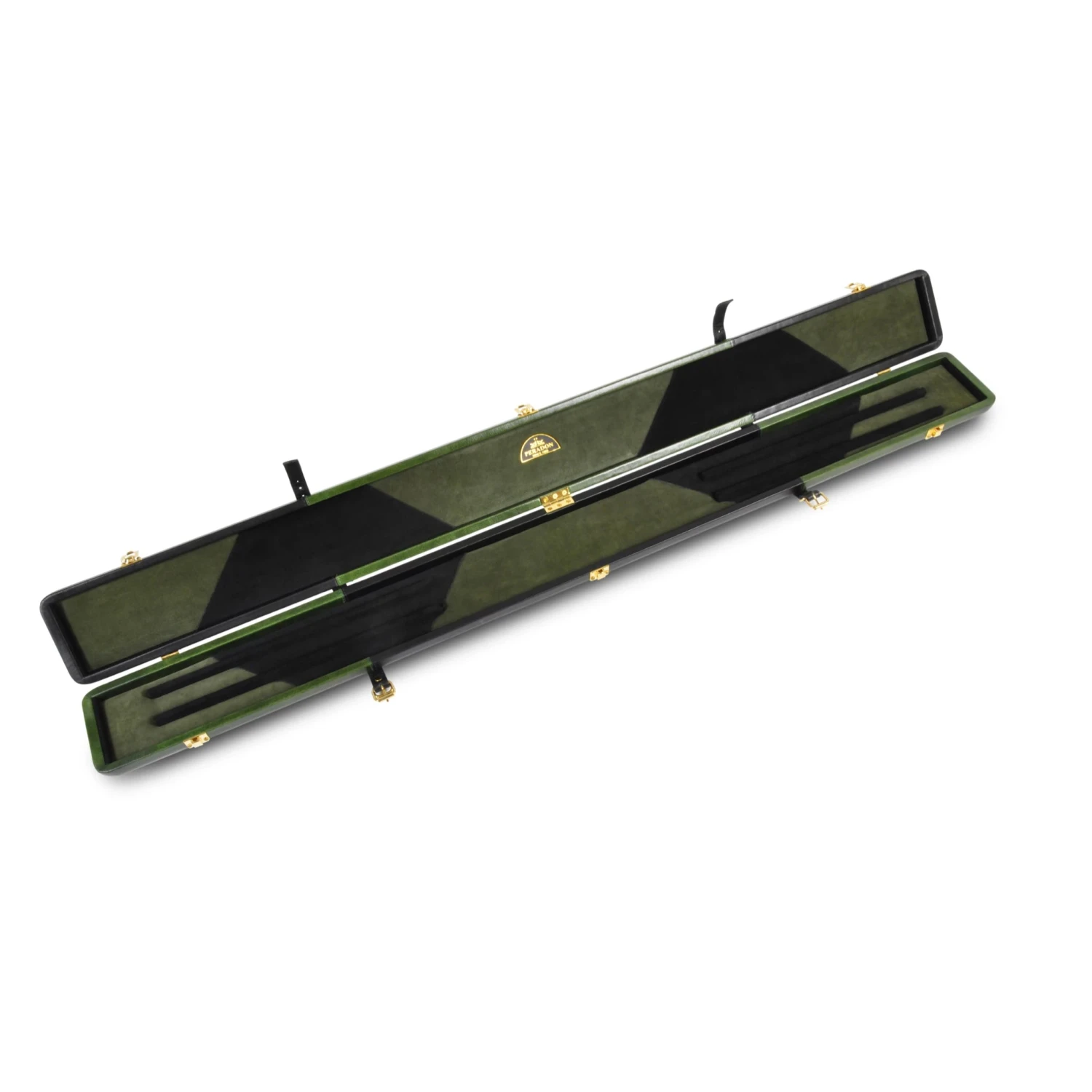Peradon Peradon Black Green Leather Snooker Cue Case For 3/4 Jointed Cues 3 Peradon Peradon Black Green Leather Snooker Cue Case For 3/4 Jointed Cues - Image 3