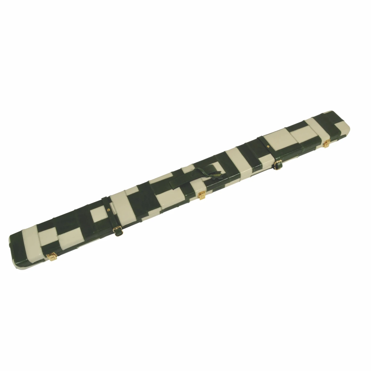 Peradon Peradon Green Cream Patchwork Leather Cue Case For 3/4 Jointed Cues 1 Peradon Peradon Green Cream Patchwork Leather Cue Case For 3/4 Jointed Cues
