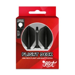 Shot Shot Flight Deck - One Piece Dart Flight And Shaft System Black -SNOOKER - POOL Store SF5443 Flight Deck Black Pack