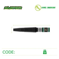 Winmau Winmau Sniper Black 90% Tungsten Steel Tip Darts 23g 9 Winmau Winmau Sniper Black 90% Tungsten Steel Tip Darts 23g -SNOOKER - POOL Store Sniper Black 23g 2