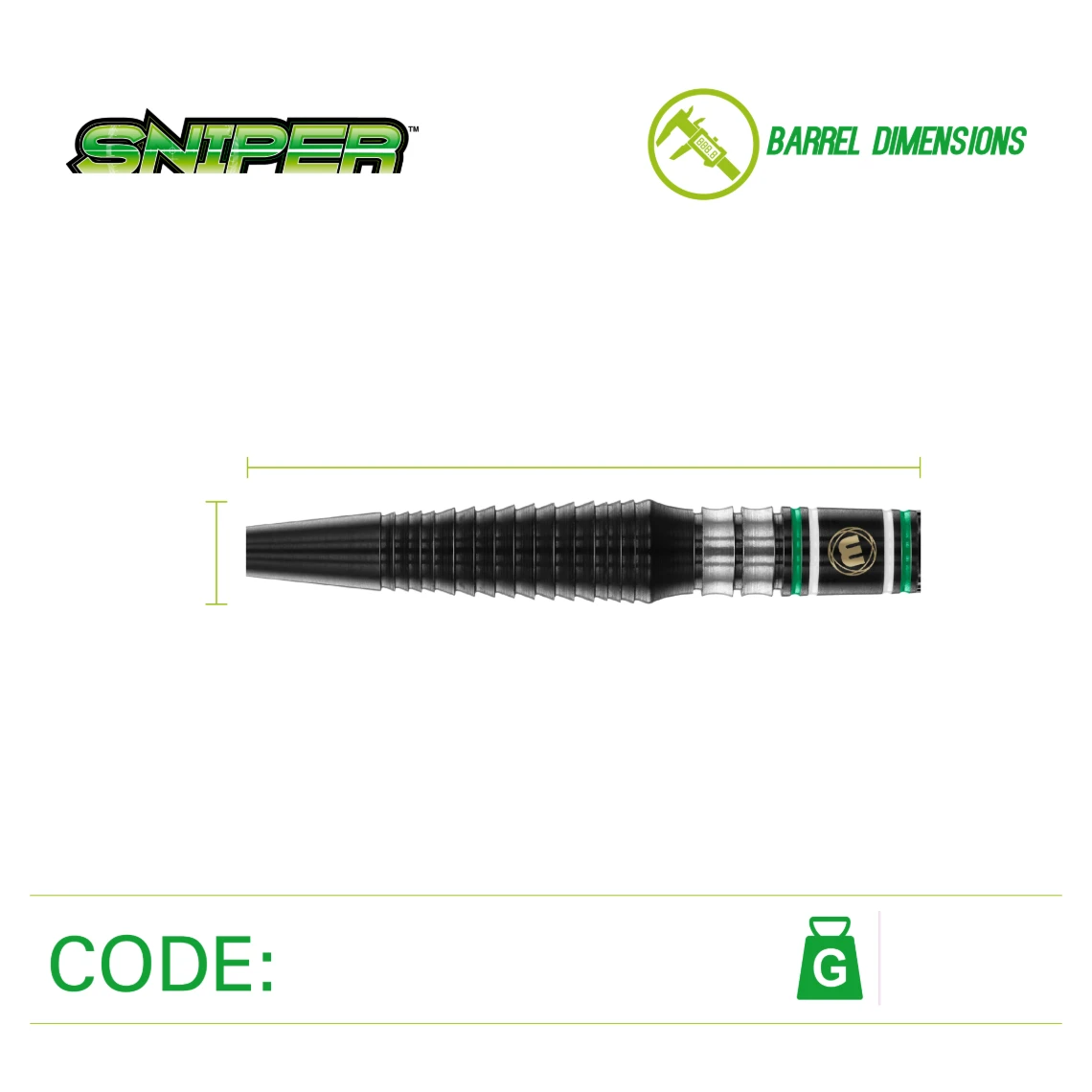Winmau Winmau Sniper Black 90% Tungsten Steel Tip Darts 23g 5 Winmau Winmau Sniper Black 90% Tungsten Steel Tip Darts 23g - Image 5