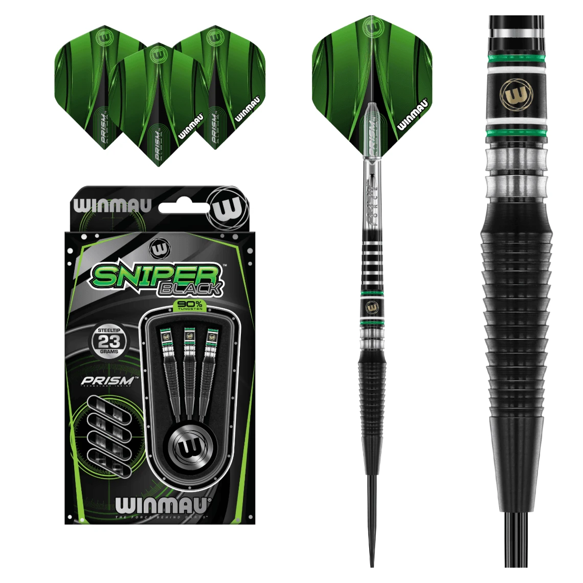 Winmau Winmau Sniper Black 90% Tungsten Steel Tip Darts 23g 4 Winmau Winmau Sniper Black 90% Tungsten Steel Tip Darts 23g - Image 4
