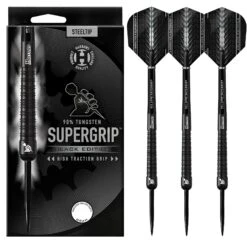 Harrows Harrows SUPERGRIP Black Edition 90% Tungsten Steel Tip Darts 28g -SNOOKER - POOL Store Supergrip1 3000x b4b987bd 3b76 439d 9e6a fed83bd5f68c