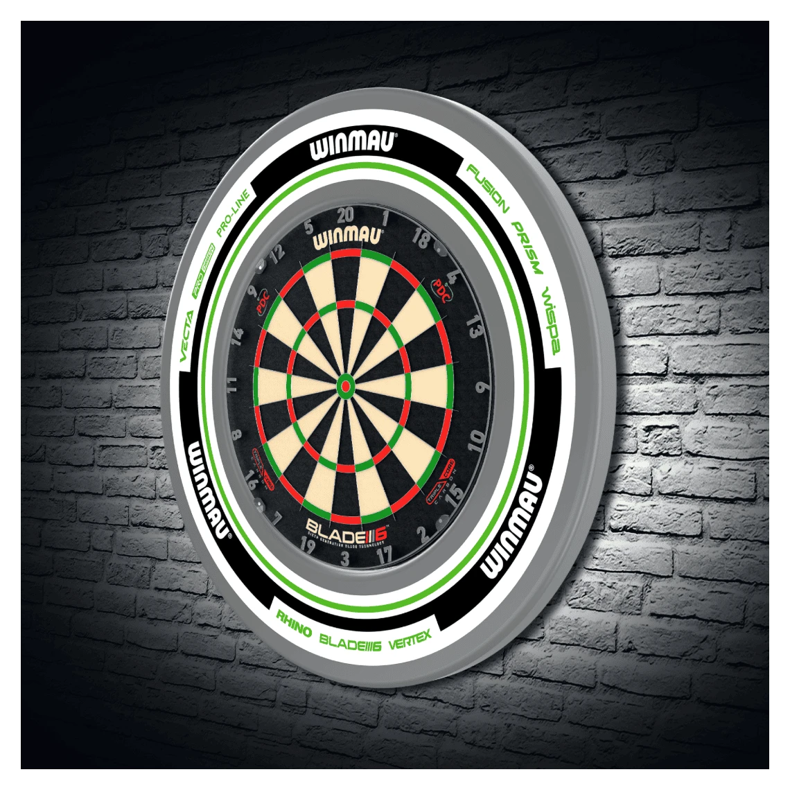 Winmau Winmau Advance White/Green Dartboard Surround 7 Winmau Winmau Advance White/Green Dartboard Surround - Image 7