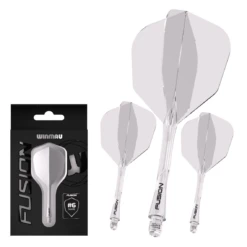 Winmau Winmau Fusion Integrated Flight & Shaft #6 - Clear -SNOOKER - POOL Store Winmaufusion6boxclear